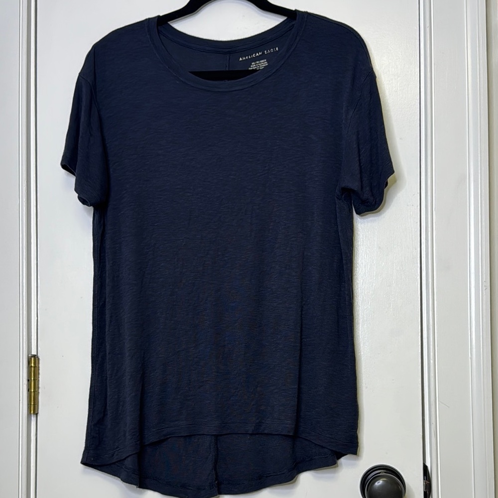 American Eagle Outfitters Blue Relaxed Short Sleeve T-Shirt
